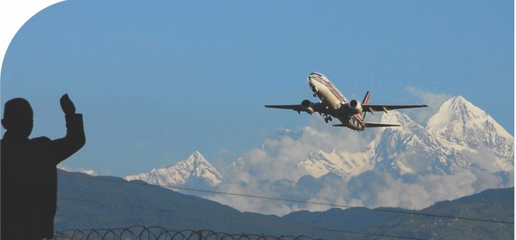 An aircraft over the Himalaya